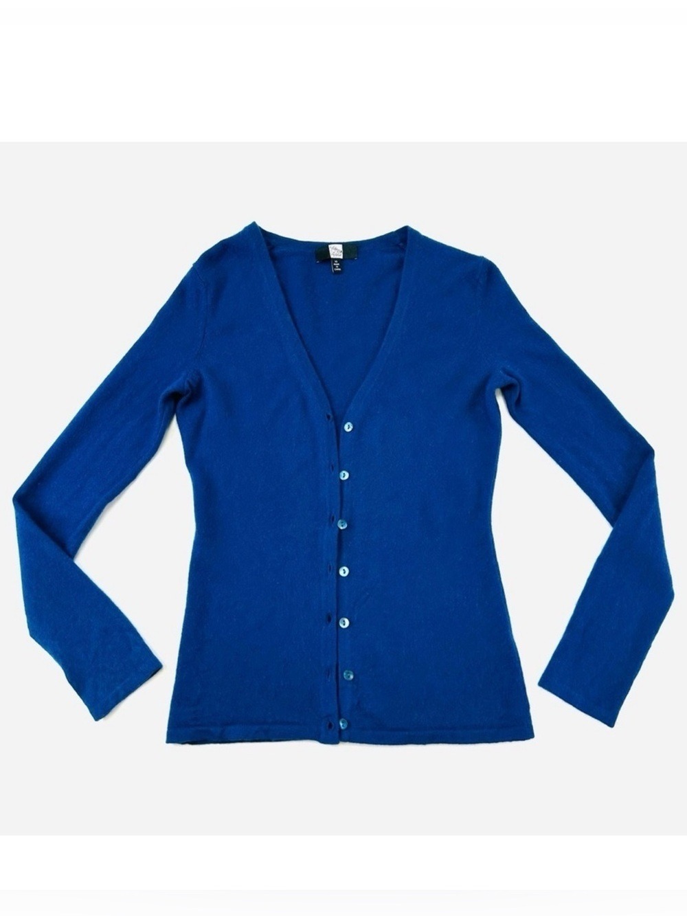 Saks Fifth Ave cashmere cardigan Womens XS Medium Blue Luxury Vneck